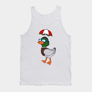 Duck at Raining with Umbrella Tank Top